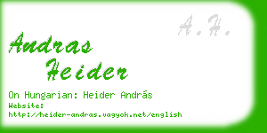 andras heider business card